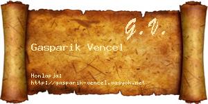 Gasparik Vencel névjegykártya